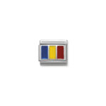 Composable Classic Link Romania Flag with 925 Sterling Silver & Enamel