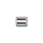 Composable Classic Link Hungary Flag with 925 Sterling Silver & Enamel