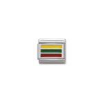 Composable Classic Link Lithuania Flag with 925 Sterling Silver & Enamel