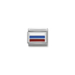 Composable Classic Link Russia Flag with 925 Sterling Silver & Enamel