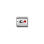 Composable Classic Link I love you card with 925 Sterling Silver & Enamel