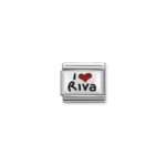 Composable Classic Link I love Riva with 925 Sterling Silver & Enamel