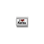 Composable Classic Link I Love Korea with 925 Sterling Silver & Enamel