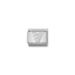 Composable Classic Link Letter ‘V’ with 925 Sterling Silver & Cubic Zirconia
