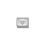 Composable Classic Link Flying Heart with CZ  with 925 Sterling Silver & Cubic Zirconia