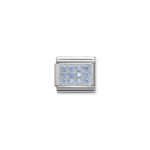 Composable Classic Link Light Blue Pave with 925 Sterling Silver & Cz