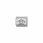 Composable Classic Link Home with Heart with 925 Sterling Silver & Cz