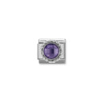 Composable Classic Link Facetened Purple Stone with 925 Sterling Silver