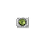 Composable Classic Link Facetened Green Stone with 925 Sterling Silver