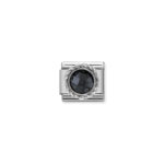 Composable Classic Link Facetened Black Stone with 925 Sterling Silver