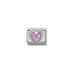 Composable Classic Link Pink Heart with 925 Sterling Silver & Cubic Zirconia