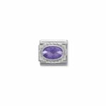 Composable Classic Link Purple Oval Cubic Zirconia with 925 Sterlin Silver