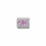 Composable Classic Link Pink Oval Cubic Zirconia with 925 Sterlin Silver