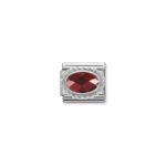 Composable Classic Link Red  Oval Cubic Zirconia with 925 Sterlin Silver