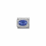 Composable Classic Link Blue Oval Cubic Zirconia with 925 Sterlin Silver