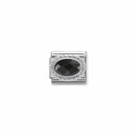 Composable Classic Link Black Oval Cubic Zirconia with 925 Sterlin Silver