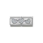 Composable Classic Double Link White Pave with 925 Sterling Silver & Cubic Zirconia