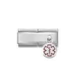 Composable Classic Double Link Medical Tag with 925 Sterling Silver  & Enamel