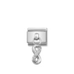 Composable Classic Pendant  Link  CZ  Infinity with  Sterling Silver 925 and High Quality Stainless Steel
