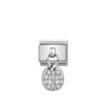 Composable Classic Pendant Link  CZ Ladybug with  Sterling Silver 925 and High Quality Stainless Steel