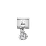 Composable Classic Pendant Link  CZ Cat with  Sterling Silver 925 and High Quality Stainless Steel