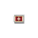 Composable Classic Link  Europa Flag ‘Switzerland’ with Gold 18K & Enamel