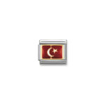 Composable Classic Link  Europa Flag ‘Turkey’ with Gold 18K & Enamel