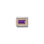 Composable Classic Link Purple Cz Rectangular with 9K Rose Gold