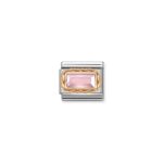 Composable Classic Link Pink Cz Rectangular with 9K Rose Gold