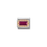 Composable Classic Link Red Cz Rectangular with 9K Rose Gold