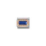 Composable Classic Link Blue Cz Rectangular with 9K Rose Gold