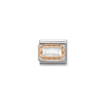 Composable Classic Link White Cz Rectangular with 9K Rose Gold