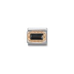 Composable Classic Link Black Cz Rectangular with 9K Rose Gold