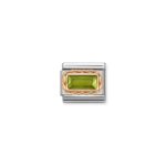 Composable Classic Link Green Cz Rectangular with 9K Rose Gold