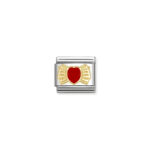 Composable Classic Link Bow in 18K Gold with Enamel Red Heart